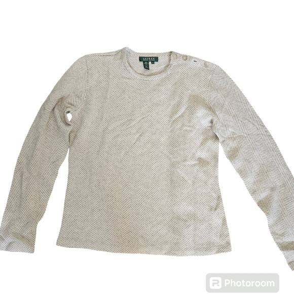 Lauren Ralph Lauren Sweaters - Lauren Ralph Lauren women's sweater Silk Cashmere blend beige long sleeve Medium